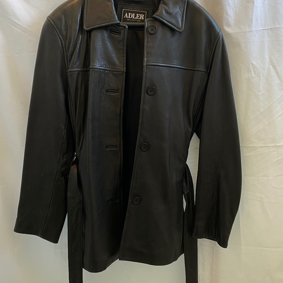 Women's Vintage 100% Lamb Leather Coat | Adler Collection | Black | Size: Small - Picture 2 of 10